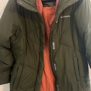 Columbia Olive Jacket with Orange Lining